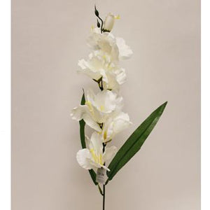 White Gladiolus Spring Floral Stem-Spring Floral-Ellis Home & Garden
