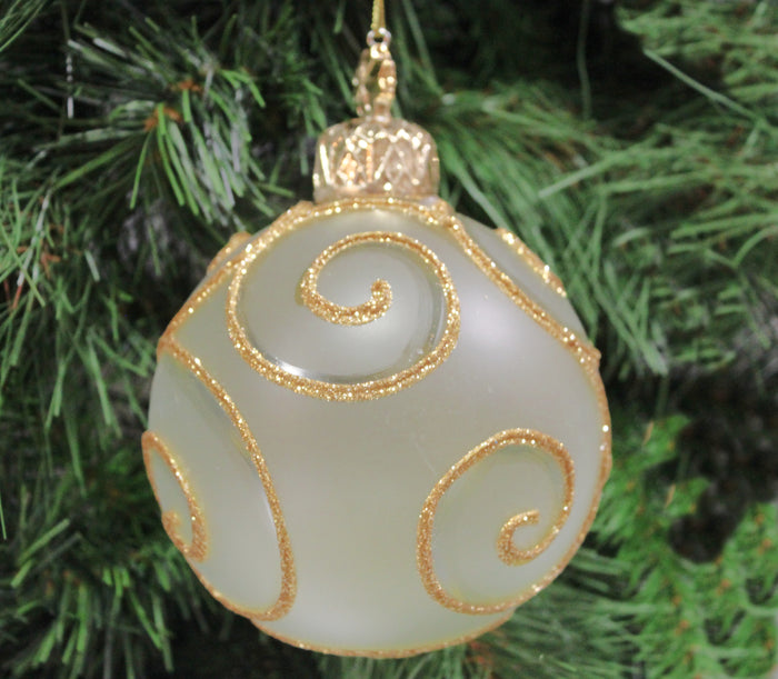Glass Ball Swirl Ornament