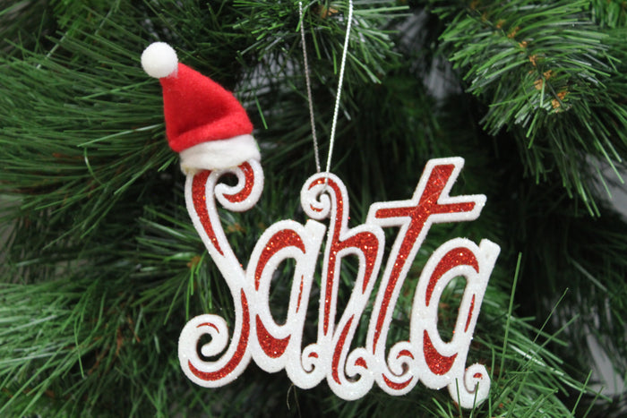 Santa Script Christmas Ornament