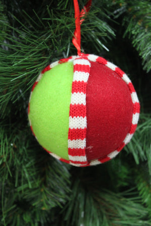 4" Red & Lime Color Block Ornament