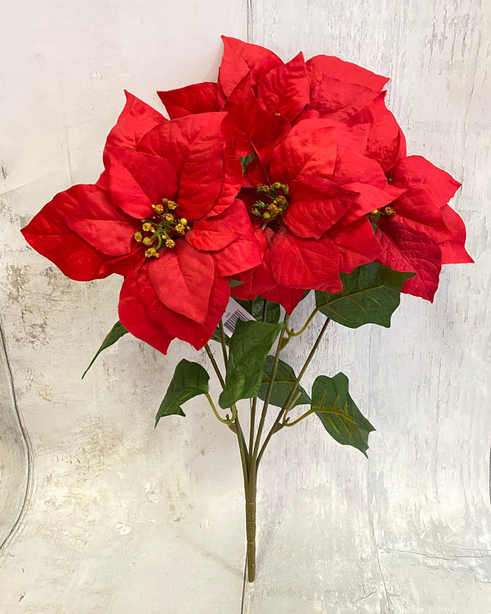 Red Poinsettia Floral Bush