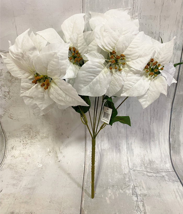 White Poinsettia Floral Bush