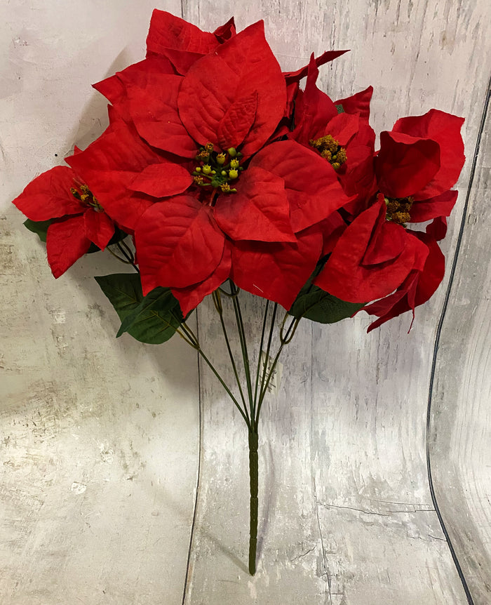Red Poinsettia Floral Bush