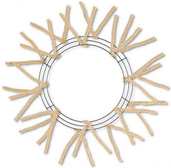 15" Wreath Base Deco Mesh Work Form - Beige