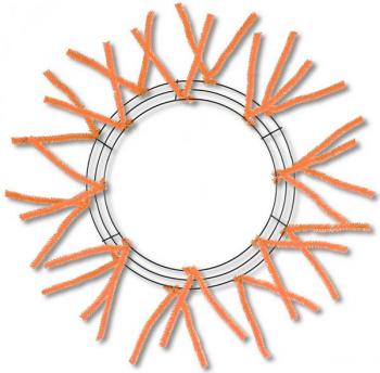 15" Wreath Base Deco Mesh Work Form - Orange