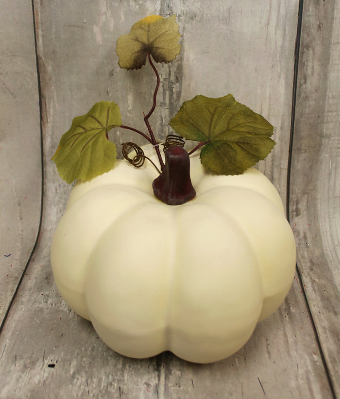 8.5" Off White Fall Pumpkin