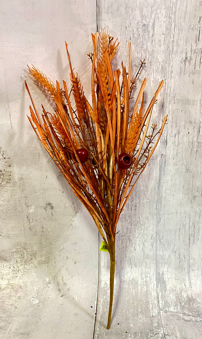 21" Crab Berry & Wheat Fall Floral Bush