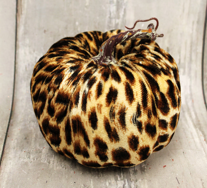 6" Cheetah Fabric Pumpkin