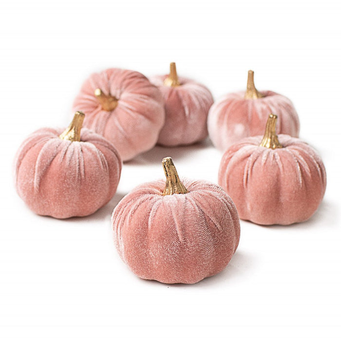 3" Pink Velvet Pumpkins