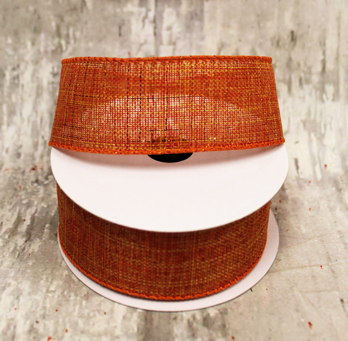 1.5" Fall Harvest Orange Linen Ribbon