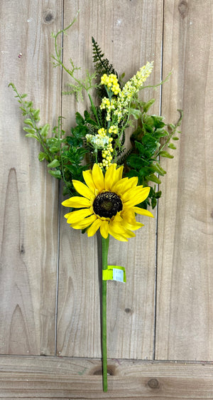 18" Spring Sunflower Mix Floral Pick