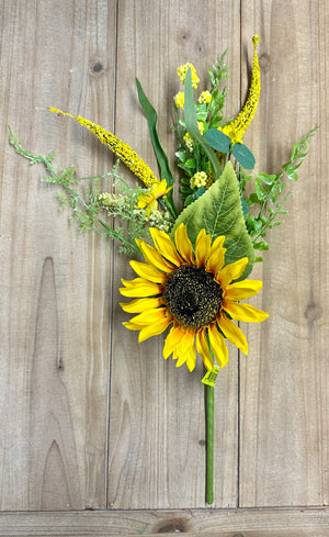 18" Spring Sunflower Filler Pick