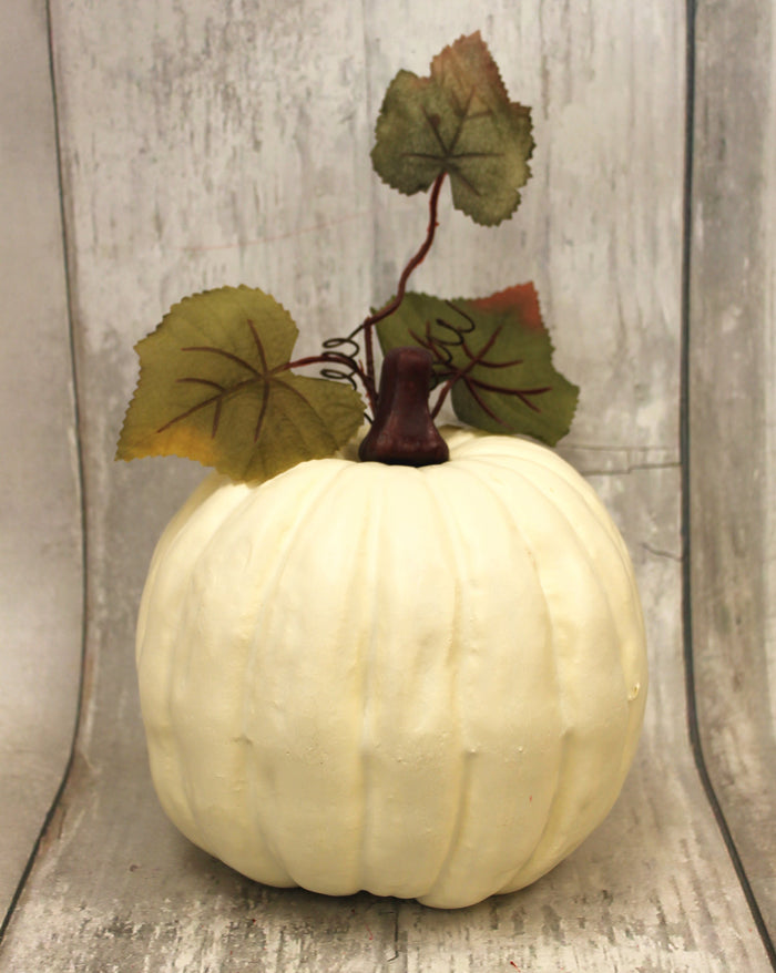 7" White Fall Pumpkin
