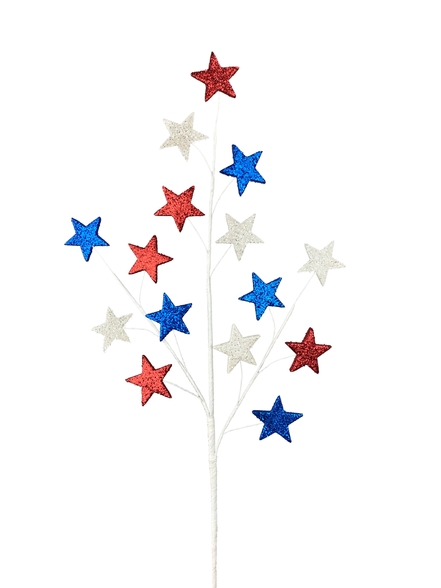 28" Glitter Star Patriotic Spray