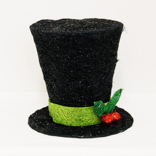 10" Black Sisal Top Hat