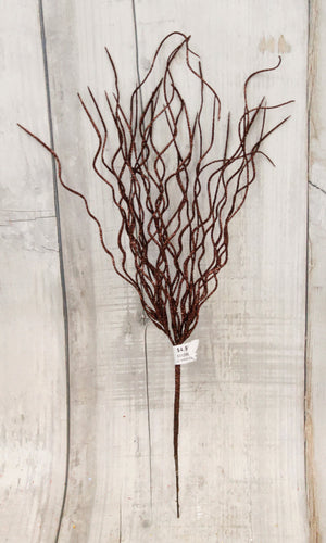 29" Glitter Willow Spray - Brown or Champagne