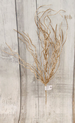 29" Glitter Willow Spray - Brown or Champagne