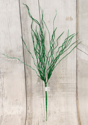 29" Glitter Willow Spray - Emerald Green or Lime Green