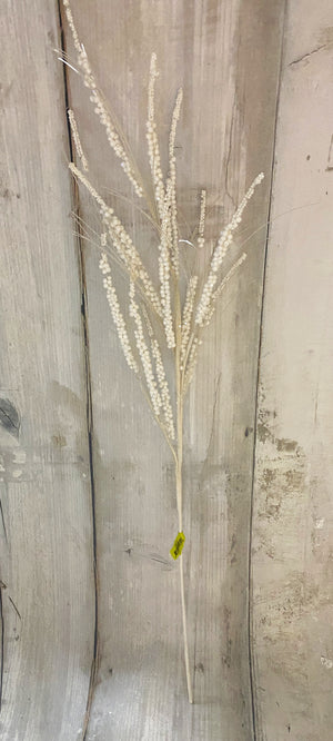 36" White Glitter Berry Spray