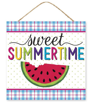 10" Square Sweet Summertime Wood Sign