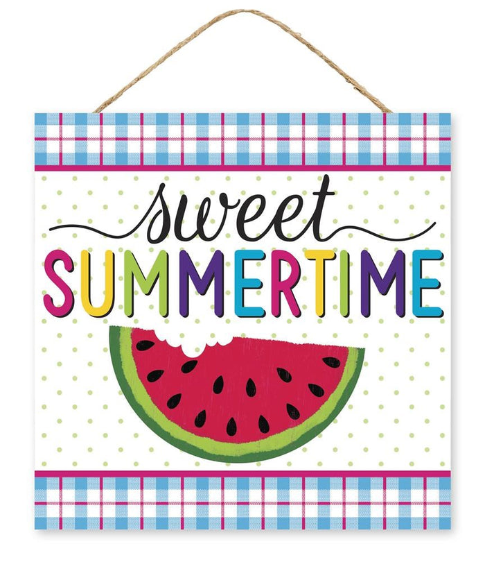 10" Square Sweet Summertime Wood Sign