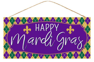 12.5" Happy Mardi Gras Sign