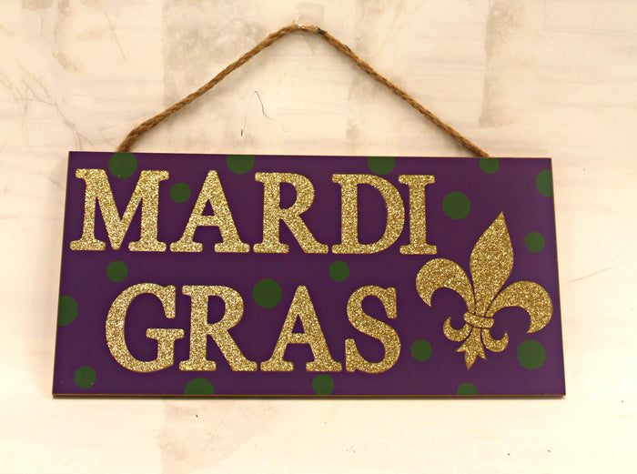 12" Purple Mardi Gras Sign