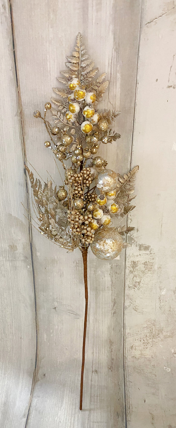 33" Metallic Glitter Pine Cone & Berry Spray
