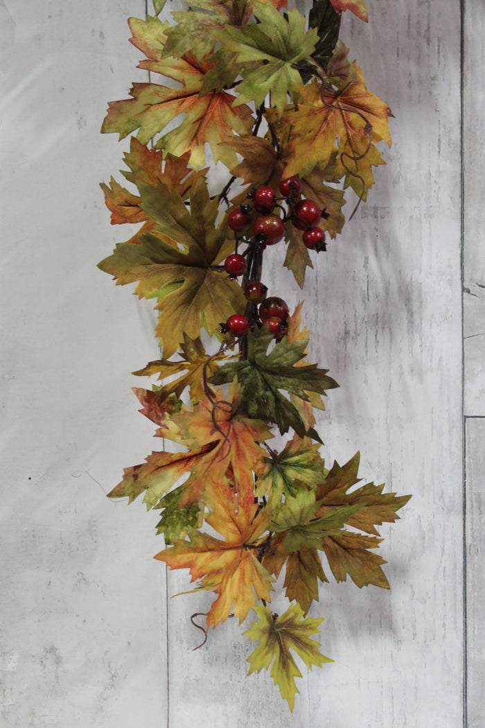 60" Fall Maple Leaves Garland