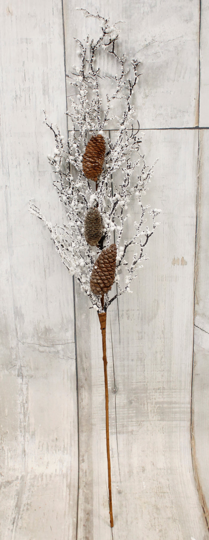 40" White Christmas Berries & Pine Cones Floral Spray