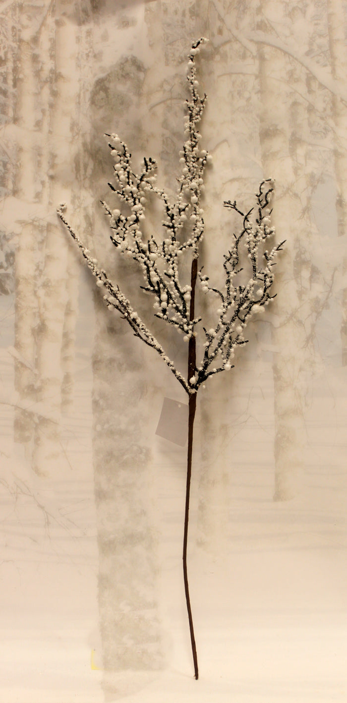 24" Snow & Berry Floral Spray