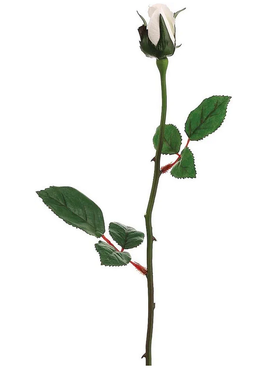 23" Cream Silk Rosebud Floral Stem