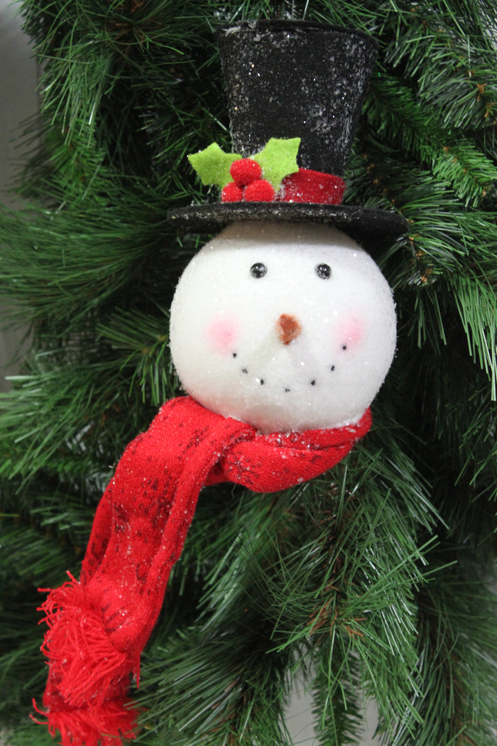 Snowman Ornament with Black Top Hat Ellis Home Garden