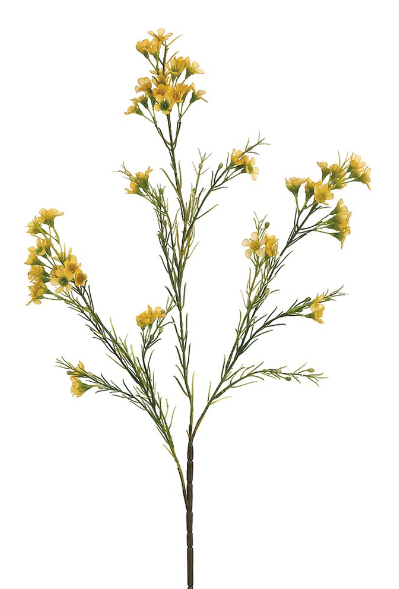 27" Yellow Waxflower Spray