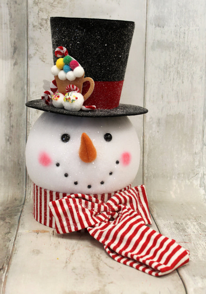 Hot Cocoa & Candy Snowman Tree Topper