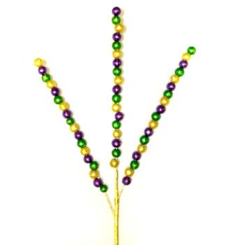 26" Mardi Gras Glitter Bead Spike Spray