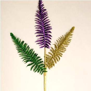 32" Glitter Fern Spray