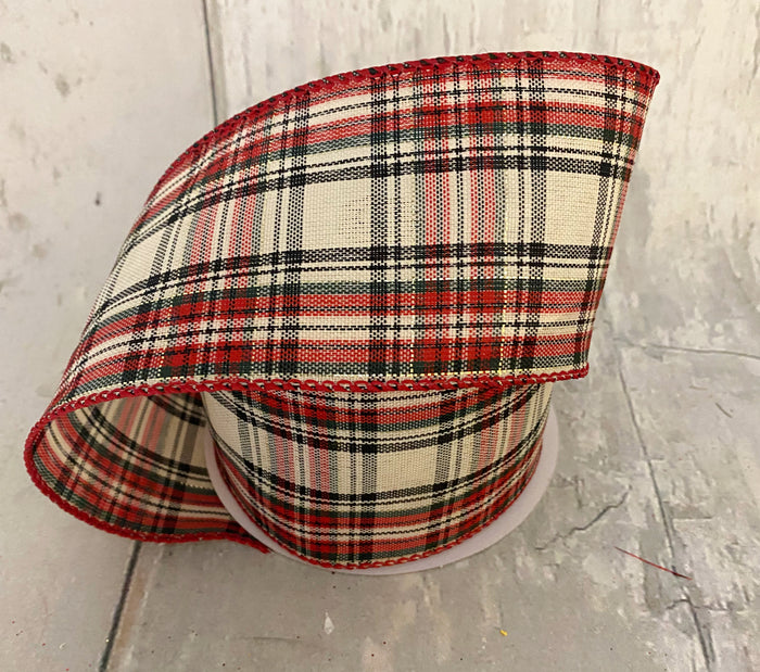 2.5" Red & Black Plaid Ribbon