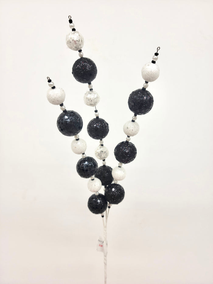 Black & White Christmas Glitter Ball Spray