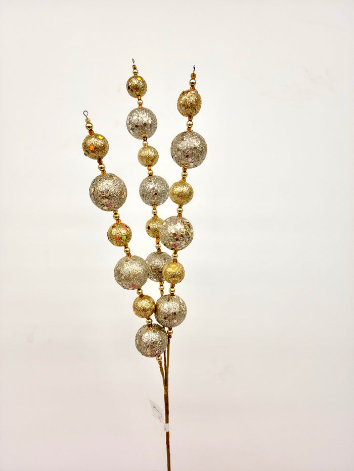 Gold & Champagne Christmas Glitter Ball Spray