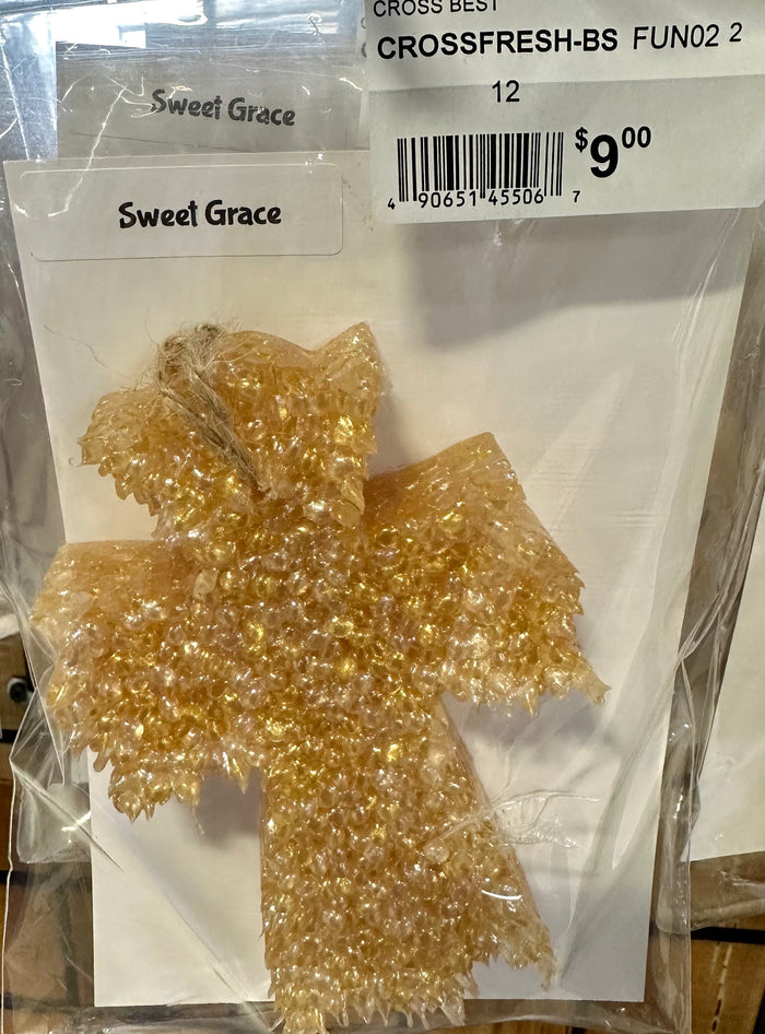 Gold Cross Car Freshie - Sweet Grace