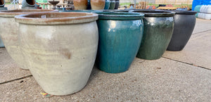 Ellis Home & Garden Malaysian Glazed Pottery in various sizes and colors. Available inside our retail stores only