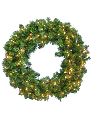 30" Norway Pine Lighted Wreath-Christmas Wreaths & Garlands-Ellis Home & Garden