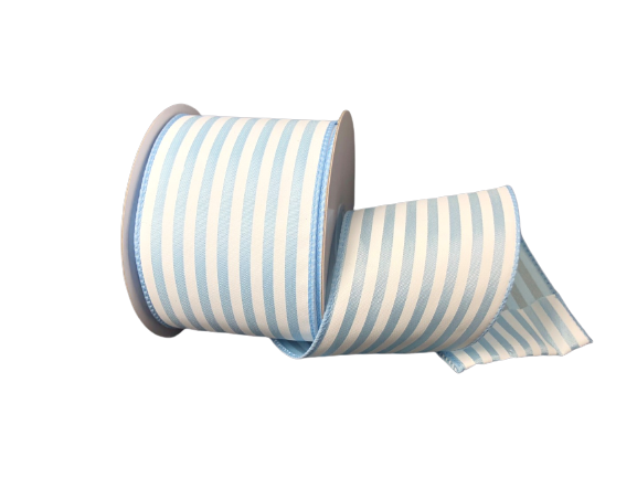 2.5" Light Blue Cabana Stripes Ribbon
