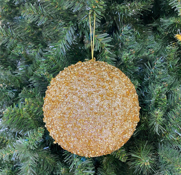 150MM Chunky Gold Glitter Ball Ornament
