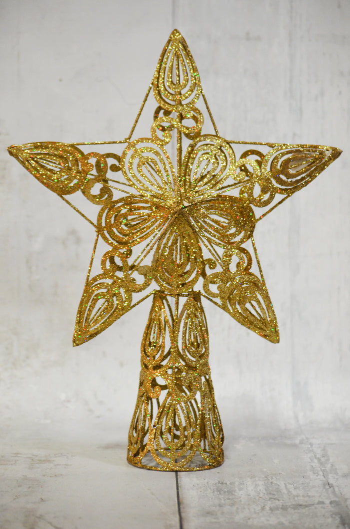 15.75" Gold Star Christmas Tree Topper