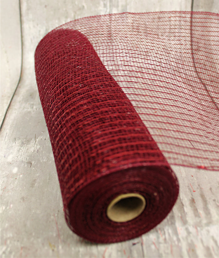 10" Metallic Deco Mesh -  Burgundy