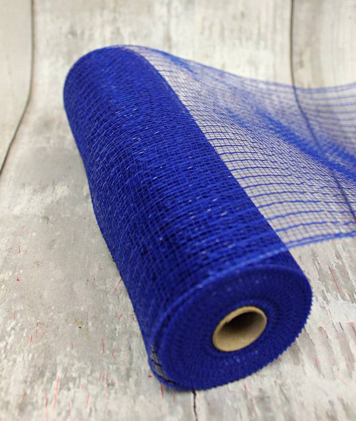 10" Metallic Deco Mesh -  Royal Blue