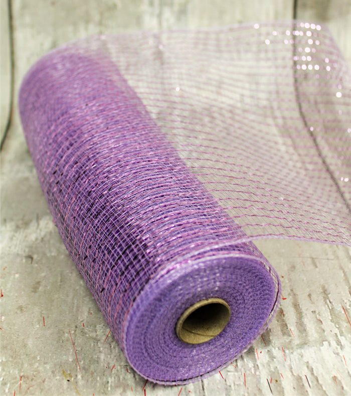 10" Metallic Deco Mesh -  Lavender