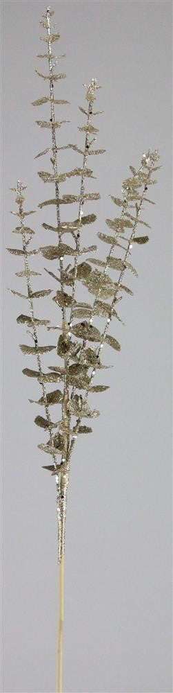 33" Champagne Glitter Eucalyptus Spray